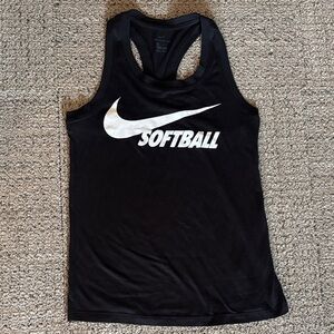 Nike Dri-Fit Women's Black Softball Racerback Sleeveless Tank Size XS